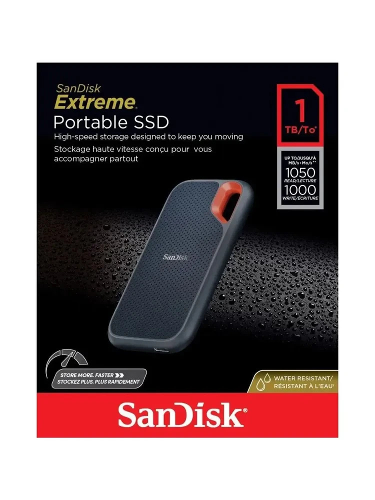 Внешний диск SanDisk Extreme Portable V2 SSD 1TB/2TB/4TB 1050 МБ